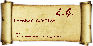 Larnhof Gálos névjegykártya